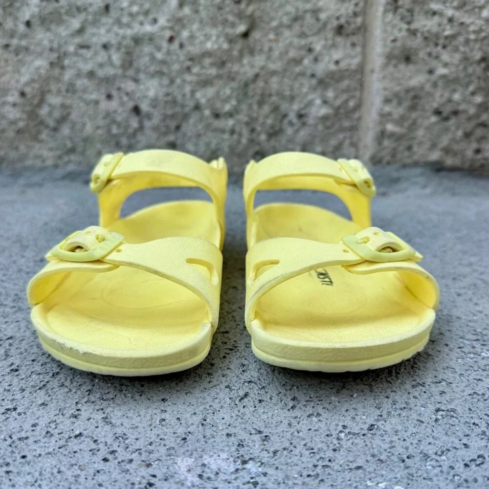 BIRKENSTOCK Rio Sandals Girls 12 30 Yellow EVA Waterproof Toddler Shoes Lemon - Picture 8 of 11